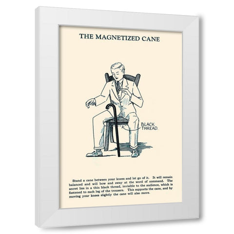The Magnetized Cane White Modern Wood Framed Art Print by Retromagic