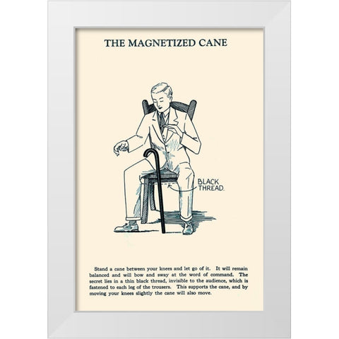 The Magnetized Cane White Modern Wood Framed Art Print by Retromagic