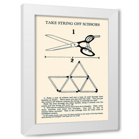 Take String off Scissors White Modern Wood Framed Art Print by Retromagic