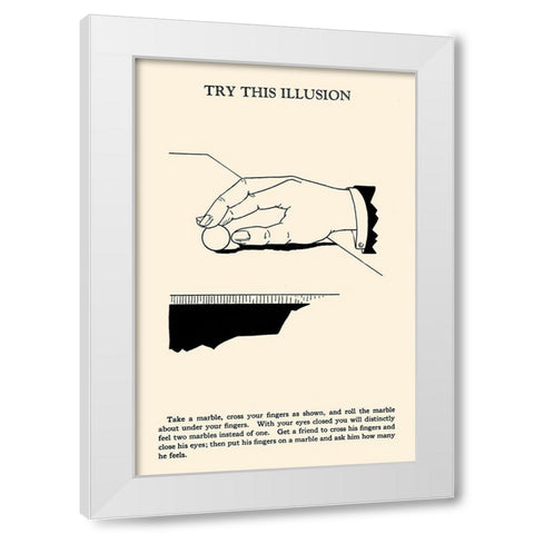 Try This Illusion White Modern Wood Framed Art Print by Retromagic
