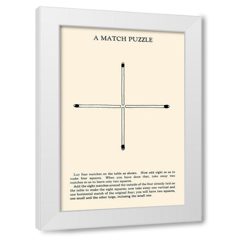 A Match Puzzle White Modern Wood Framed Art Print by Retromagic