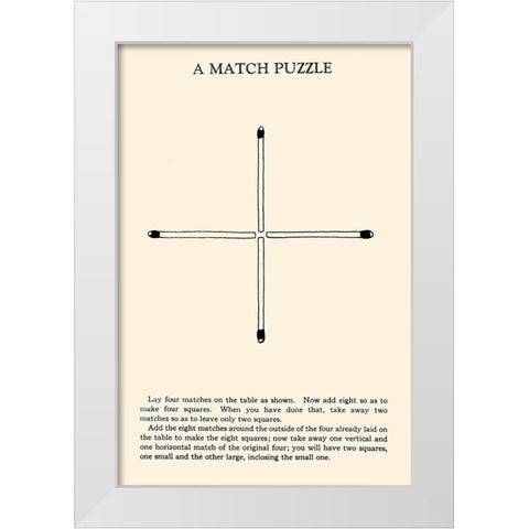 A Match Puzzle White Modern Wood Framed Art Print by Retromagic