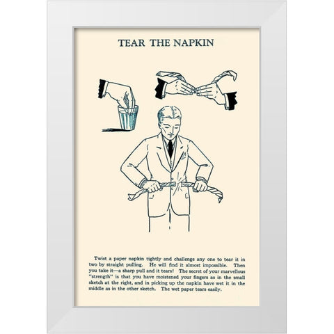 Tear the Napkin White Modern Wood Framed Art Print by Retromagic