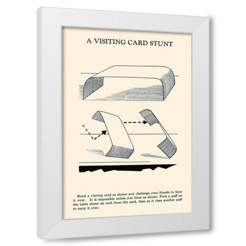 A Visiting Card Stunt White Modern Wood Framed Art Print by Retromagic