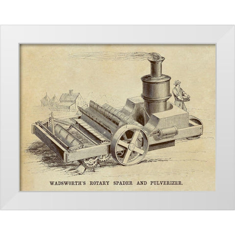 Wadsworths Rotary Spader and Pulverizer White Modern Wood Framed Art Print by Inventions