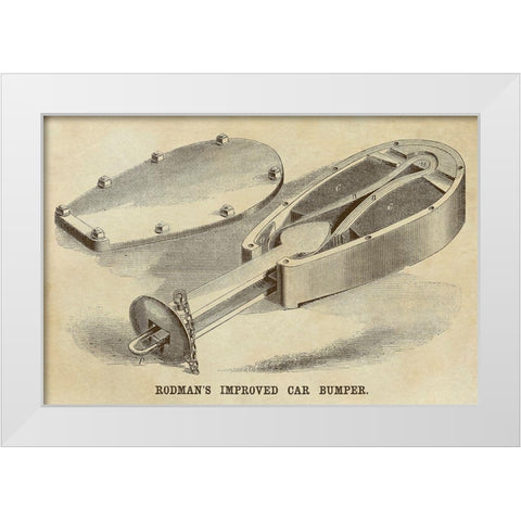 Rodmans Improved Car Bumper White Modern Wood Framed Art Print by Inventions