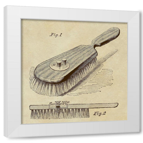 Lotion Dispensing Hair Brush White Modern Wood Framed Art Print by Inventions