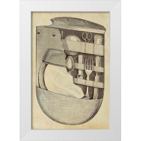 Pocket Picnic Kit White Modern Wood Framed Art Print by Inventions