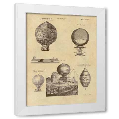 Air Balloons White Modern Wood Framed Art Print by Inventions