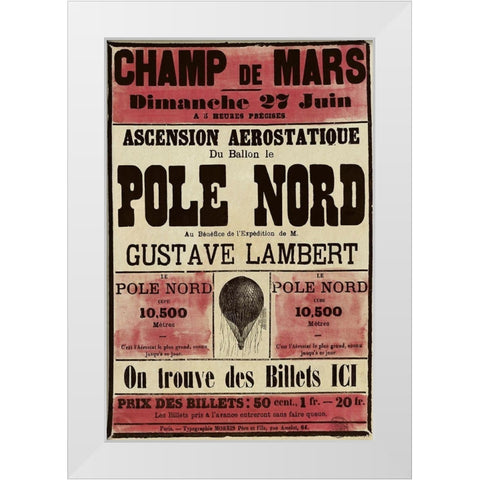 Pole Nord White Modern Wood Framed Art Print by Inventions