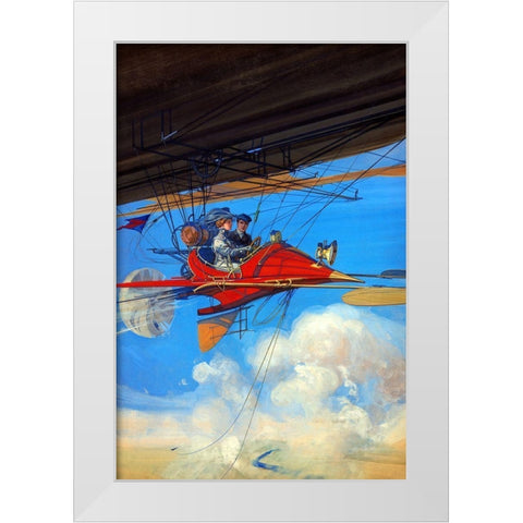 Futuristic Air Travel White Modern Wood Framed Art Print by Inventions
