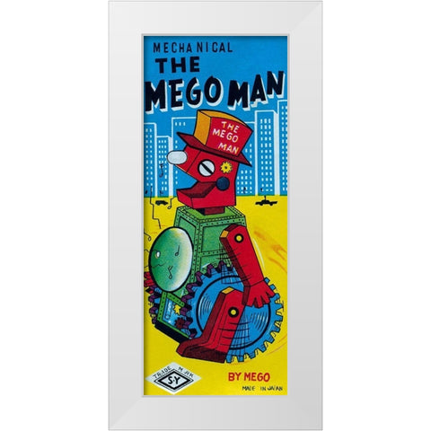 The Megoman White Modern Wood Framed Art Print by Retrobot