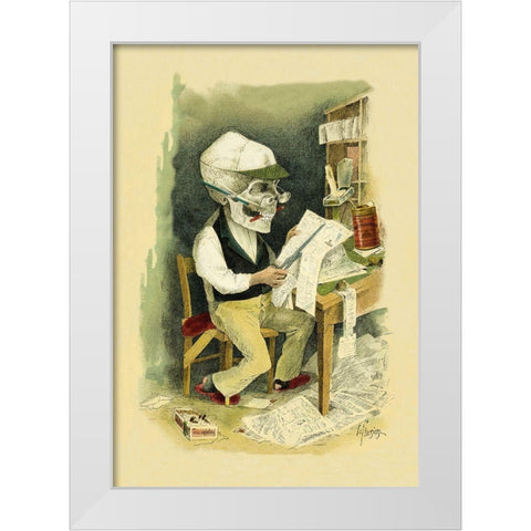 Death in the Headlines White Modern Wood Framed Art Print by Frusius