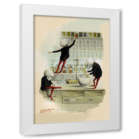 Death in the Lab White Modern Wood Framed Art Print by Frusius