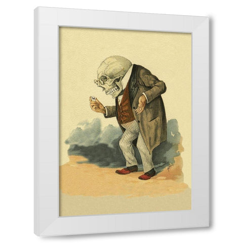 Death Pinching Every Penny White Modern Wood Framed Art Print by Frusius