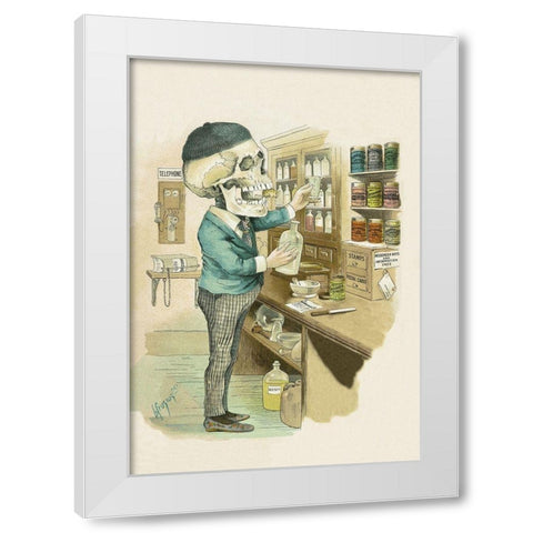 Death by Chemicals White Modern Wood Framed Art Print by Frusius