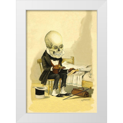Death Feels a Pulse White Modern Wood Framed Art Print by Frusius