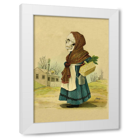 Death Comes from the  Market White Modern Wood Framed Art Print by Frusius