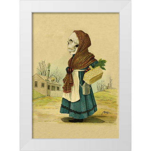 Death Comes from the  Market White Modern Wood Framed Art Print by Frusius