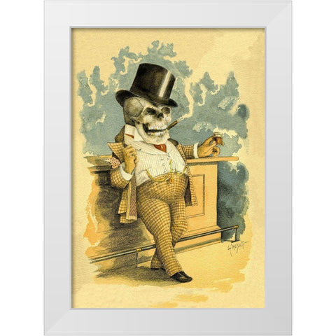Death at the Bar White Modern Wood Framed Art Print by Frusius