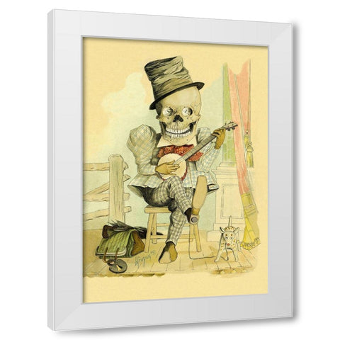 Death Picks a Tune White Modern Wood Framed Art Print by Frusius