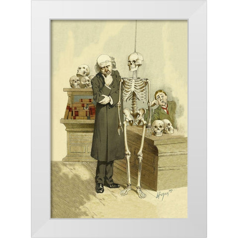 Death Under Inspection White Modern Wood Framed Art Print by Frusius