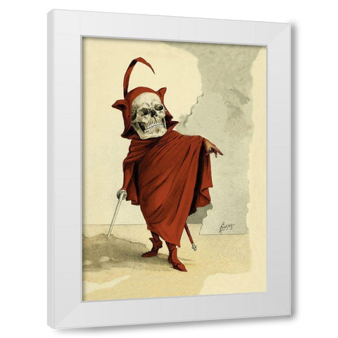 Red Death White Modern Wood Framed Art Print by Frusius