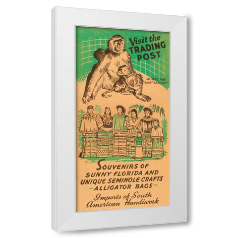 Visit the Trading Post White Modern Wood Framed Art Print by Retrotravel