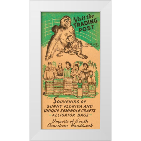 Visit the Trading Post White Modern Wood Framed Art Print by Retrotravel