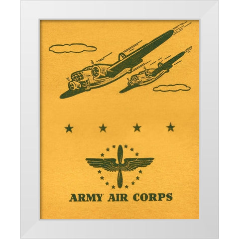 Army Air Corps White Modern Wood Framed Art Print by Retrotravel