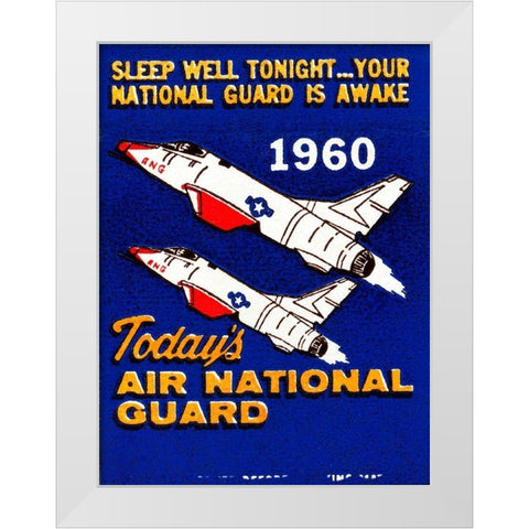 Todays Air National Guard White Modern Wood Framed Art Print by Retrotravel