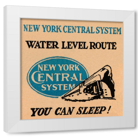 New York Central System Water Level Route White Modern Wood Framed Art Print by Retrotravel