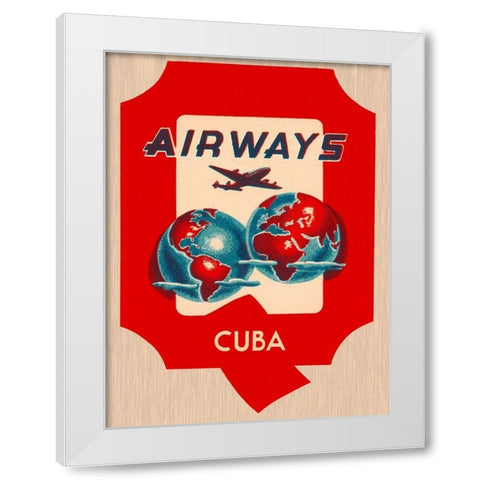 Q Airways Cuba White Modern Wood Framed Art Print by Retrotravel