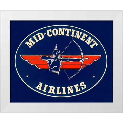 Mid-Continent Airlines White Modern Wood Framed Art Print by Retrotravel