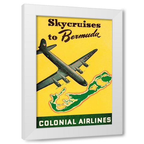 Skycruises to Bermuda White Modern Wood Framed Art Print by Retrotravel