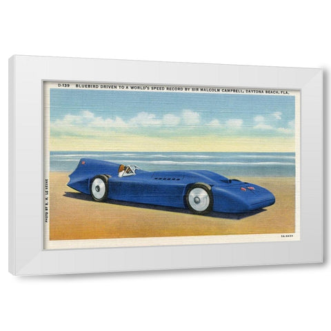 BlueBird 5 White Modern Wood Framed Art Print by Retrotravel