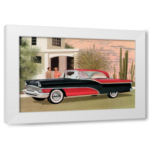 Packard Clipper at the Camelback Inn White Modern Wood Framed Art Print by Retrotravel