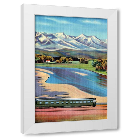 Northern Pacific Passenger Excursion White Modern Wood Framed Art Print by Retrotravel
