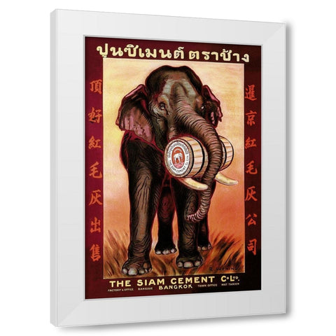The Siam Cement Company, Ltd. - Bangkok White Modern Wood Framed Art Print by Vintage Elephant