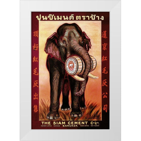 The Siam Cement Company, Ltd. - Bangkok White Modern Wood Framed Art Print by Vintage Elephant