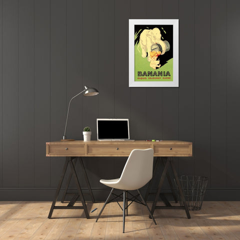 Banania Exquis Dejeuner Sucre White Modern Wood Framed Art Print by Vintage Elephant