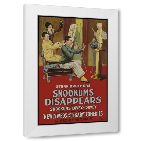 Snookums Disappears White Modern Wood Framed Art Print by Unknown 20th Century American Illustrator