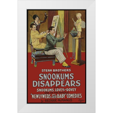 Snookums Disappears White Modern Wood Framed Art Print by Unknown 20th Century American Illustrator