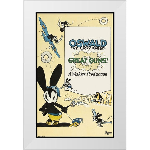 Oswald the lucky rabbit White Modern Wood Framed Art Print by Unknown 20th Century American Illustrator
