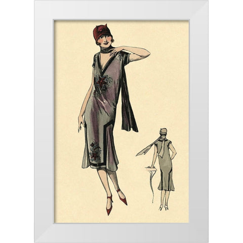 Come Hither White Modern Wood Framed Art Print by Vintage Fashion