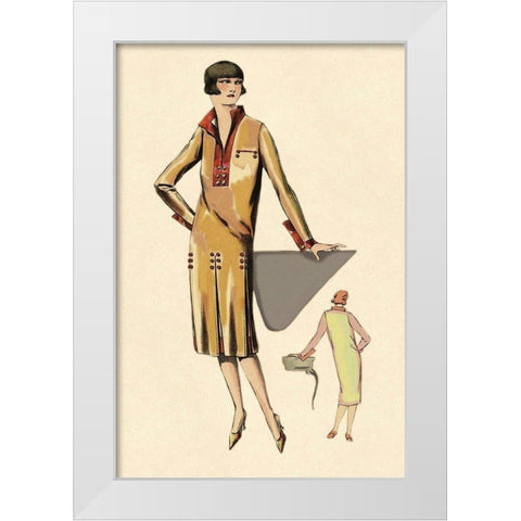 The Geometry of Fashion White Modern Wood Framed Art Print by Vintage Fashion