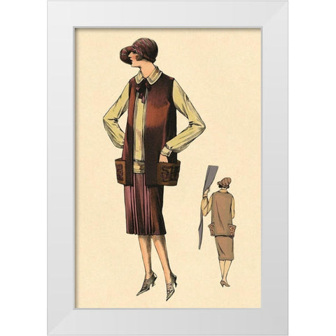 Waiting in the Wings White Modern Wood Framed Art Print by Vintage Fashion