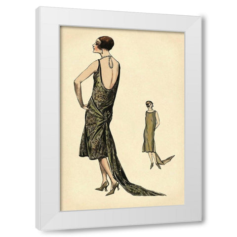 In Pearls White Modern Wood Framed Art Print by Vintage Fashion
