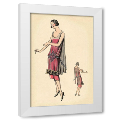 Raven-Haired White Modern Wood Framed Art Print by Vintage Fashion
