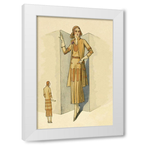 Sophisticated Daywear in Camel White Modern Wood Framed Art Print by Vintage Fashion